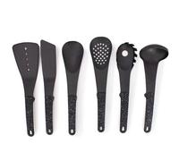 Set 6 Mestoli da Cucina per Uso Alimentare Resistenti al Calore con Supporto Nero