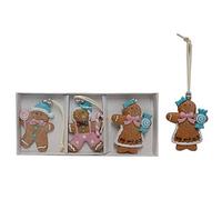 Set 6 Omino biscotto pan di zenzero marzapane DECORAZIONE palle albero dinatale