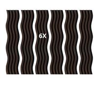 Set 6 pannelli effetto dogato rivestimento parete soffitto polimero plastico interno esterno 21x150x2400 mm incastro laterale tagliabili rigidi decorativi marrone pvc