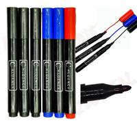 SET 6 PENNARELLI GRANDI INDELEBILI PEN MARKER per CD DVD VETRO PLASTICA METALLO