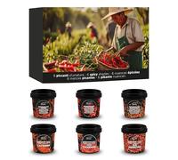 Set 6 Peperoncini Piccanti Bembo - Kit Spezie Piccanti Gourmet - Peperoncino Intero, Polvere, Fiocchi e Cayenna - Idea Regalo per Amanti del Piccante