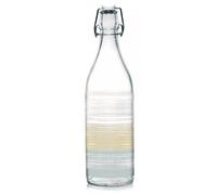 Set 6 pezzi Bottiglia 1 Lt vetro Cerve Lory decoro multi COLORE tappo meccanino