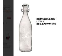 Set 6 pezzi Bottiglia 1Lt vetro Cerve Lory decoro easy tappo meccanino