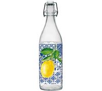 Set 6 pezzi Bottiglia 1Lt vetro Cerve Lory decoro salerno limoni tappo meccanino
