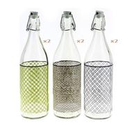 Set 6 pezzi Bottiglia acqua Cerve Minimal 1 litro con tappo meccanico ermetico