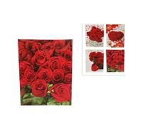 SET 6 PEZZI BUSTE DA REGALO CON ROSE 42X33X12CM BORSA SAN VALENTINO VARI MODELLI