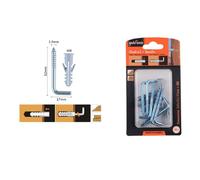 SET 6 PEZZI CHIODI VITI A L 3.9X52X17MM + TASSELLI CON ALETTE TASSELLO M8 90798