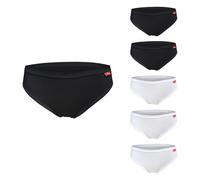 Set 6 Pezzi DONNA Slip / Tanga / Culotte LIABEL Varie Taglie Bianco/Nero DD