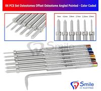 Set 6 pezzi osteotomi offset angolati a punta con chiave a brugola convessa C...