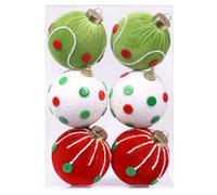 Set 6 Pezzi Palline di Natale in Schiuma Decorazioni Avvolte in Panno per Uso Va
