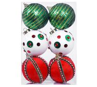 Set 6 Pezzi Palline di Natale in Schiuma Decorazioni Avvolte in Panno per Uso Va