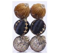 Set 6 Pezzi Palline di Natale in Schiuma Decorazioni Avvolte in Panno per Uso Va