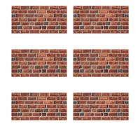Lupia - Set 6 Pezzi Pannelli di Rivestimento Parete e Altre superfici Decorazione Modulare 50x100 cm Muro Rosso