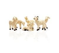 Set 6 Pezzi Pecorelle Bianche da 20 cm in Resina - Pecore per Presepe da 11 cm - Presepio Decorazioni - Animali Presepe - Natalizie Paesaggio - Scenario di Natale