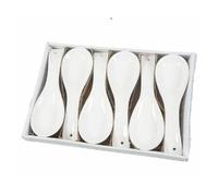SET 6 PEZZI POGGIAMESTOLO POGGIA MESTOLO IN CERAMICA BIANCA CUCINA