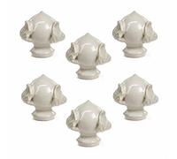 Set 6 pezzi PUMO Salentino Ceramica BIANCO LINO Chiuso Altezza 6 cm Pugliese