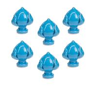 Lupia - Set 6 Pezzi PUMO Salentino in Ceramica Blu, Chiuso Altezza 6 cm, Artigianali Unici in Ogni Pezzo, Segnaposto per Eventi, Feste, Cerimonie e Matrimonio, Soprammobile Bomboniera