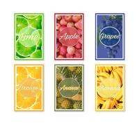 SET 6 PEZZI Strofinaccio FRUTTA in puro cotone stampato in ALTA definizione misu