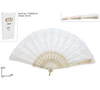 Set 6 Pezzi Ventaglio Merlettato Bianco Matrimonio Chiesa 44 cm