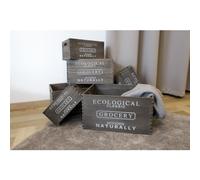 Set 6 Pezzo Scatole Legno Sacchetti Cestini Organizzazione Decorazione Interno