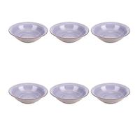 Set 6 piatti fondi, 4 Toni In gres dipinto a mano (stoneware) Con bordino marrone Misure: Ø 21,2 x h. 5,5 cm Lavabili in lavastoviglie Utilizzabili in microonde Colore indaco indaco