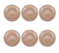 Set 6 piatti frutta, 4 Toni In gres dipinto a mano (stoneware) Con bordino marrone Misure: Ø 19,3 x h. 2,5 cm Lavabili in lavastoviglie Utilizzabili in microonde Colore TERRACOTTA marrone