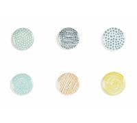 set 6 piatti frutta Marea in Porcellana Assortito, diametro 19 x altezza 2 cm Assortito