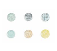 set 6 piatti frutta Marea in Porcellana Assortito, diametro 19 x altezza 2 cm Assortito