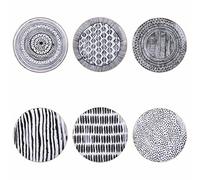 Set 6 Piatti frutta Masai Black in porcellana