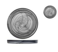 Set 6 Piatti marca H&H modello alabastro in vetro neri da 21 h 2.5 cm