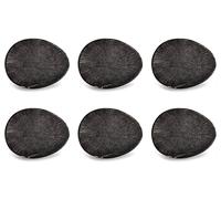 Set 6 Piatti Pane Aperitivo 16x12x2 cm in Gres Kaleidos Sirius Neri