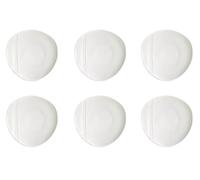 Set 6 Piatti Piani Ø25,5 cm in Porcellana Allluminica Kaleidos Aluxina Miami Bianchi