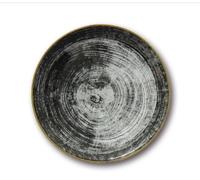 Set 6 Piatti Piani da Tavola in Porcellana Napoli Black Round 26 cm