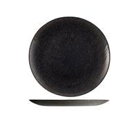 Set 6 piatti piani H&H Charme Ø28cm in vetro nero con glitter