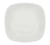 Set 6 Piatti Piani Quadrati Bianchi Mimoza in Porcellana 25 cm Gural