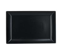 Set 6 Piatti Piani Tokio Neri Rettangolari 34x22 cm Porcellana