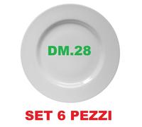 SET 6 PIATTI PIATTO TONDO PIANO CM.28 LISCIO PORCELLANA HORECA ISCHIA 8 2024