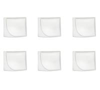 Set 6 Piatti Snack Rettangolari 20,5x18x1,5 cm in Porcellana Allluminica Kaleidos Aluxina Bianchi