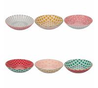 Set 6 Piatto fondo in porcellana, doppio decoro, Confusion in Colors