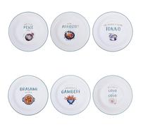 Set 6 Piatto piano 27 cm in porcellana new bone China, Le Travisate
