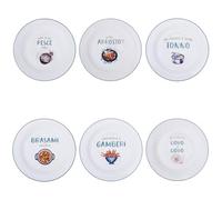 Set 6 Piatto piano 27 cm in porcellana new bone China, Le Travisate