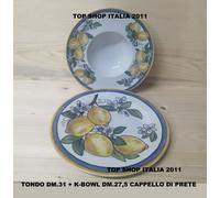 SET 6 PIATTO PIANO 31 + 6 PASTA BOWL 26,5 LIMONI LEMON PORCELLANA 8 2023