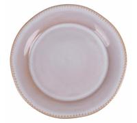 Set 6 Piatto piano in gres, beige bordo decorato, The Market