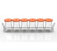 Set 6 Porta Spezie Zest Coperchio arancio Cc 160 Arancione Pasabahce
