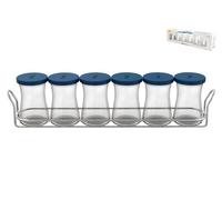 Set 6 Porta Spezie Zest Coperchio blue Cc 160 Trasparente Pasabahce