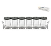 Set 6 Porta Spezie Zest Coperchio grigio Cc 160 Trasparente Pasabahce