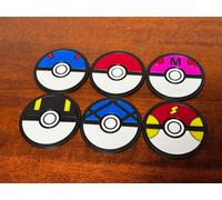 Set 6 portabicchieri pokemon , pokeball , nintendo switch stampati in 3d
