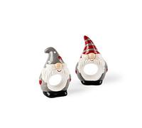 Excelsa Gnomo Christmas Set 6 Portatovaglioli, Ceramica Stoneware