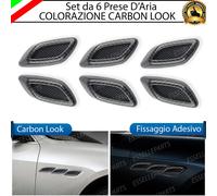 SET 6 PRESE D'ARIA SPORTIVE CARBON LOOK ADESIVE IN ABS PER NISSAN LEAF II