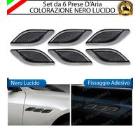 SET 6 PRESE D'ARIA SPORTIVE NERE ADESIVE IN METALLO PER OPEL ADAM